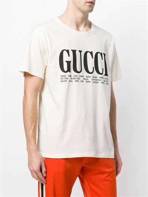 gucci cities print t-shirt|authentic gucci men tee shirts.